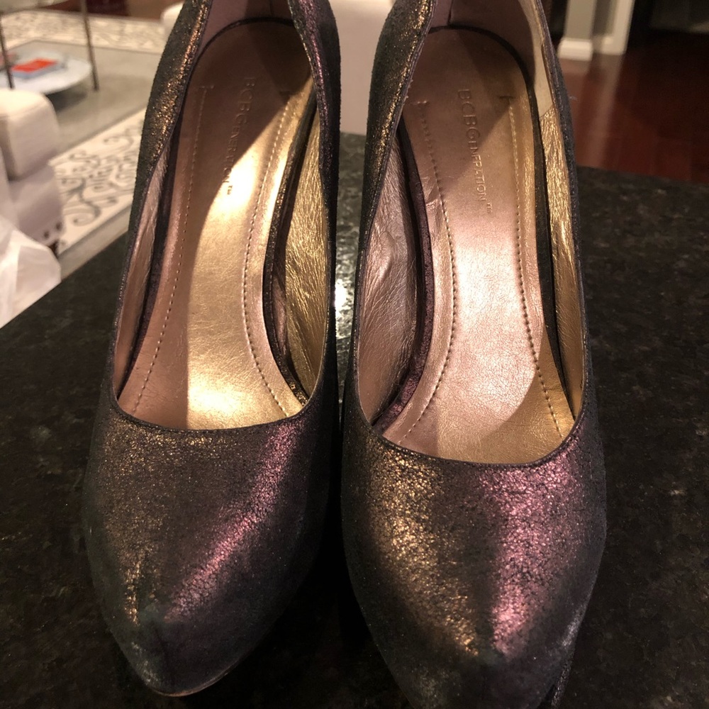 BCBGeneration black and gold heels